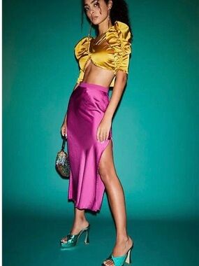 Free People Sweet Talker Half-Slip in Bright Fuchsia